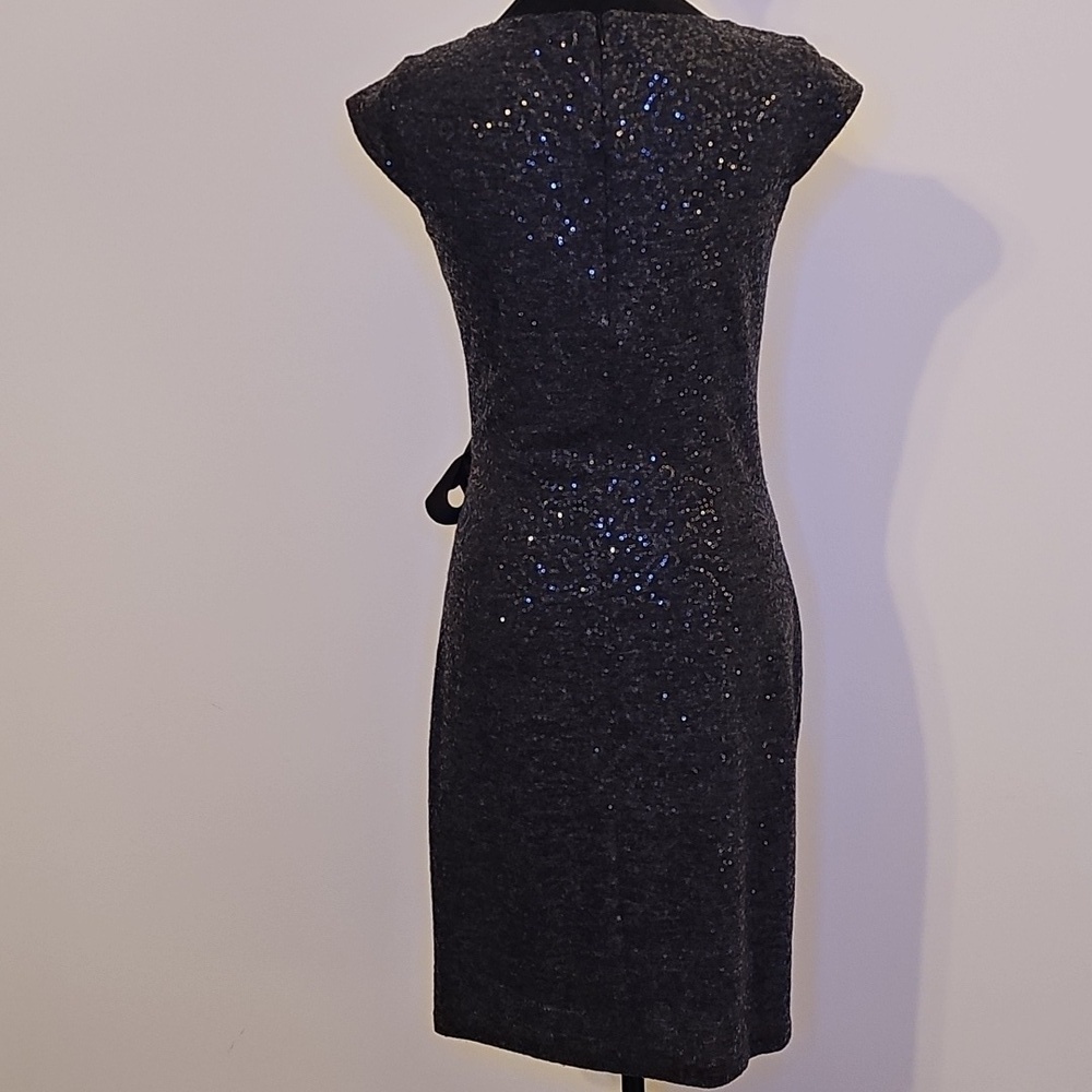 The Limited Grey Sequined Dress with Bow Side Rouche - Picture 5 of 11